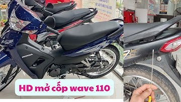 Hướng dẫn mở cốp xe Wave Alpha 110cc. Mở cốp xe Wave Alpha 2024- 2019. Quên chìa khóa trong cốp?