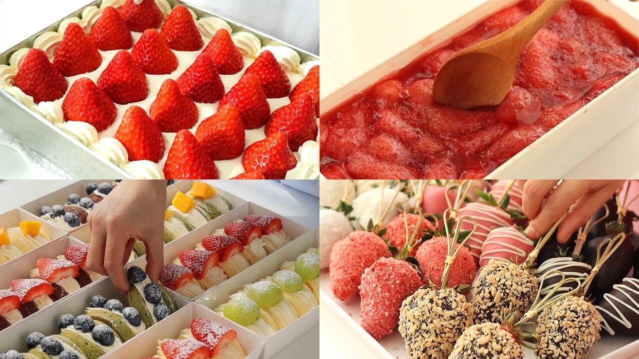 Satisfying Relaxing Video|Chilled Strawberries|Asmr|Tiktok