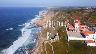 Westernmost point of Europe - Cabo da Roca, Portugal from the air. Мыс Рока, Португалия c воздуха 4K