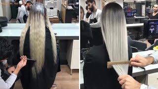 NEW Hair Color Transformation 2018 - Amazing Long Hair Cutting!