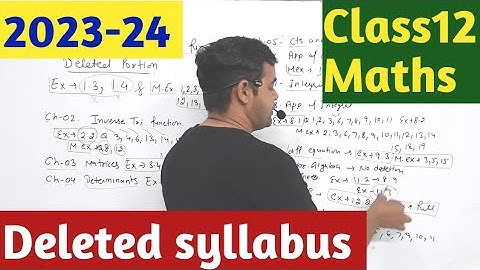 Deleted syllabus Class 12 Maths New syllbus 2023-24 ll Reduce syllabus ll HBSE cbse board