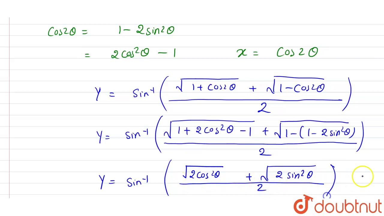 Y Sin 1 Sqrt 1 X Sqrt 1 X 2 Then Dy Dx Youtube