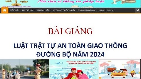 Slide bài giảng Luật Trật tự an toàn giao thông đường bộ năm 2024