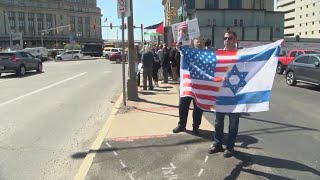 Protesters gather in Scranton for President Biden's arrival