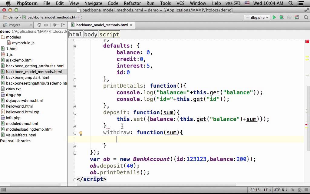 Define Model Methods in Backbone.js - YouTube