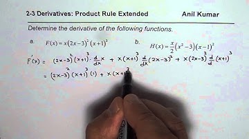 Extended Product Rule 3 Factors Derivatives MCV4U Calculus