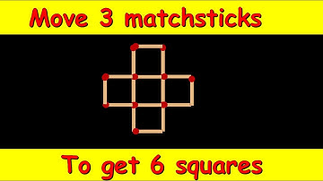 Move 3 matchsticks to make 6 Squares | Logic Puzzles | Matchstick Puzzle