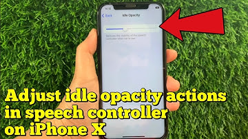 How to adjust idle opacity actions in speech controller on iPhone X