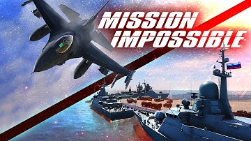 US F-16 Strike Russian Naval Forces At Latakia Syria Mission Impossible | DCS World