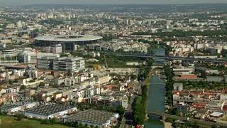 Aerial Footage / The canal Saint-Denis between the Paris border up to the Seine river