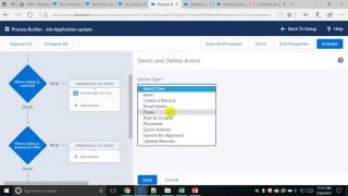 17 Process builder When Update Job Application Status Field - Send Task Salesforce.com