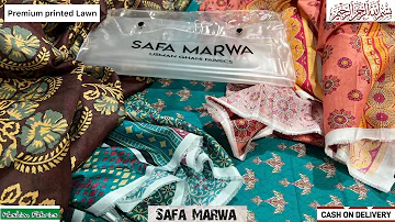 SAFA MARWA ORIGINAL | Premium Printed lawn | 100/100 lawn Voil Dupatta | Digital printed