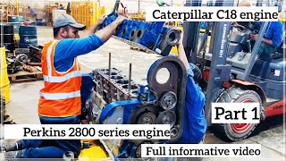 Perkins 2800 series ,cat C18 engine overhauling full video ,part 1 #cat #perkins #engine #subscribe