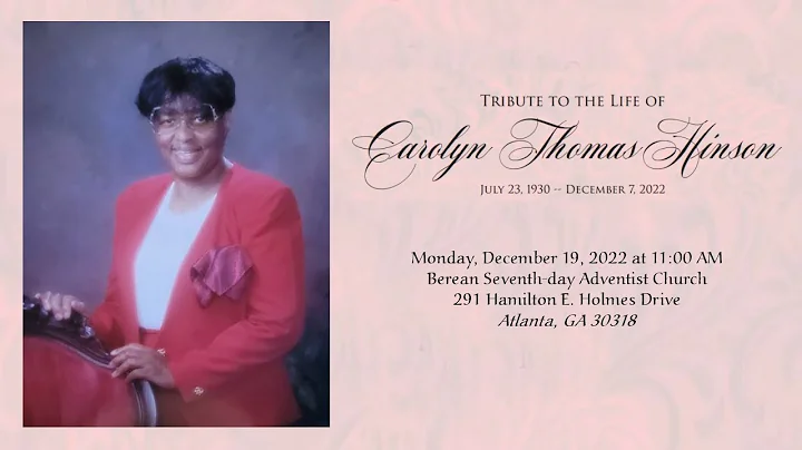 Celebration of Life | Carolyn Hinson | December 19...