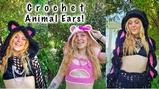 Crochet Animal Ears: Bunny, Bear & Cat! - EASY DIY TUTORIAL โจ