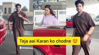 karan Kundra को मुंबई के एअरपोर्ट पर छोडने आई tejaswi Prakash 😃❤️😍🕺