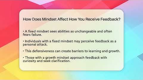 How Does Mindset Affect How You Receive Feedback? - The Personal Growth Path
