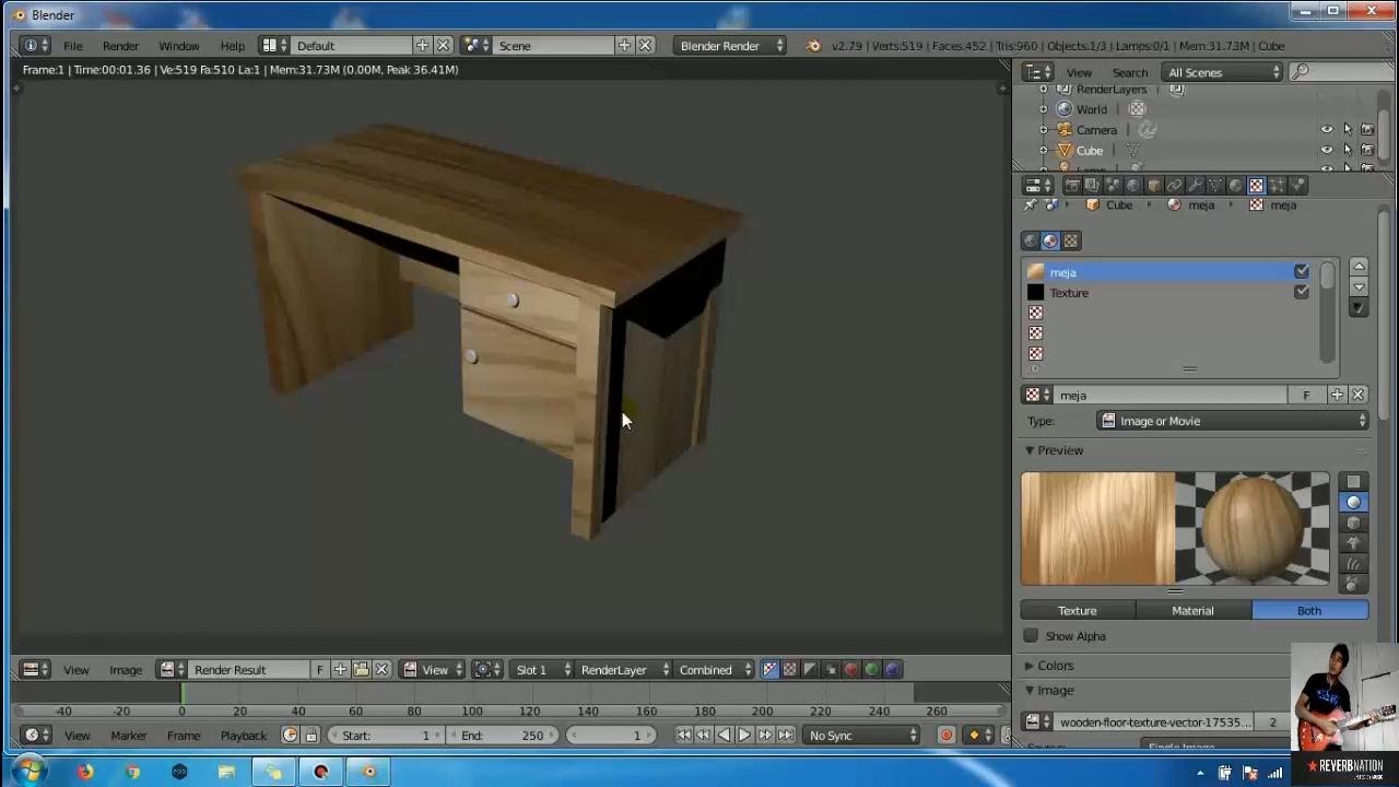 tutorial membuat meja kerja dengan blender 3D | tutorial on creating a ...