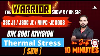 Strength  of Materials Civil | Thermal Stress | SSC JE | JSSC JE | NHPC JE  | One Shot Revision