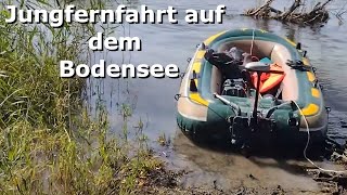 Jungfernfahrt auf dem Bodensee mit 1 PS eMotor und Schlauchboot