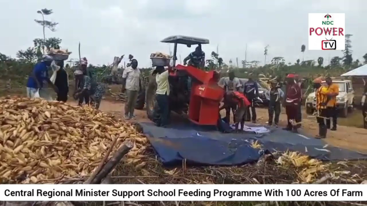 Central Regional Minister Support School Feeding Programme With 100 Acres Of Farm Products 