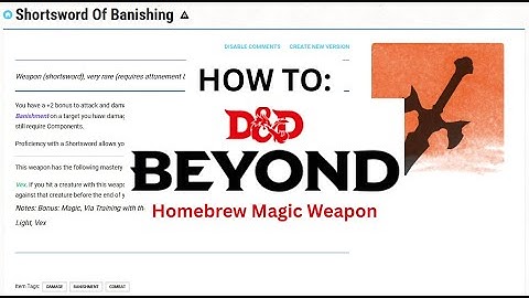 How to make a magic weapon using D&D Beyond