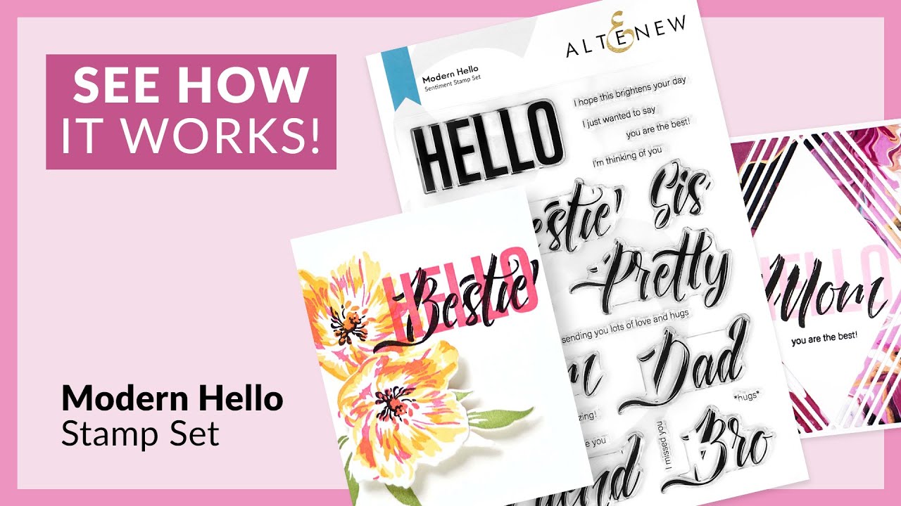 Stunning Modern Hello Stamp Set for Card Making