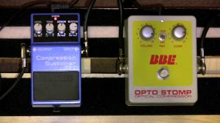 Boss CS-3 Compressor Vs BBE Opto Stomp Compressor Pedal - YouTube