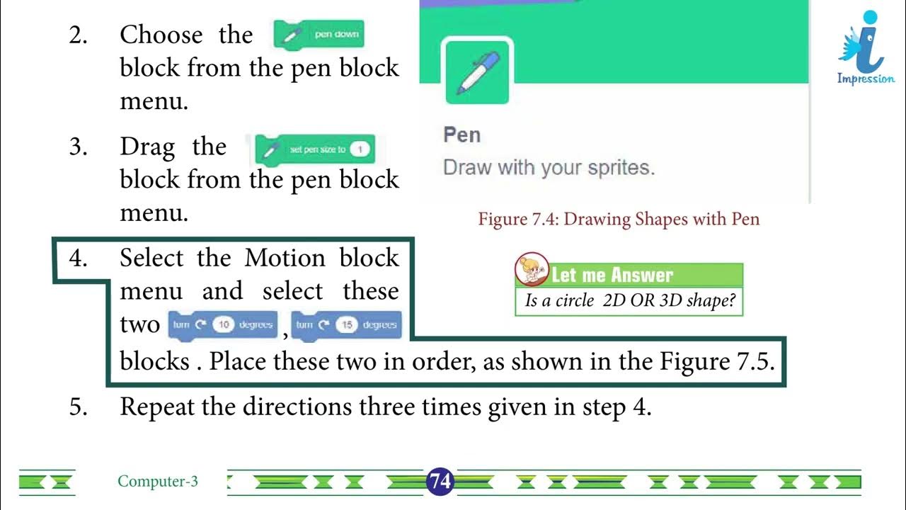 Computer Class 3 Chapter - 7 Introducing Scratch 3.0 | Impression ...
