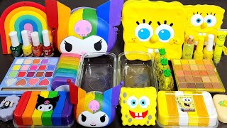 Asmr Rainbow Kuromi Vs Spongebob Slime Mixing Makeup,Parts,Glitter Into Slime!#Satisfying#Slime#슬라임