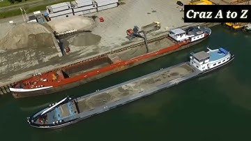 #barge# relaxing  #amazing new video unloading # unloading phosphate rock satisfying video