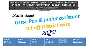 Osssc Peo U0026 Ja District Wise Cut Off Marks Of Angul