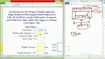 VTU SOFTWARE APPLICATION LAB, Design of Simply supported Beam Using excel PART 3