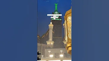 أذان المغرب معا نزول المطر امطار مكة المكرمة الكعبة المشرفة الحرم المكي 