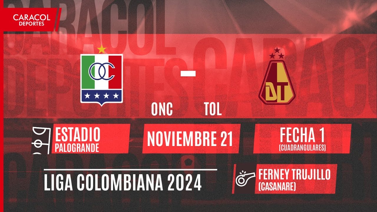 🔴 EN VIVO | Once Caldas vs Tolima - Liga Colombiana por el Fenómeno del ...