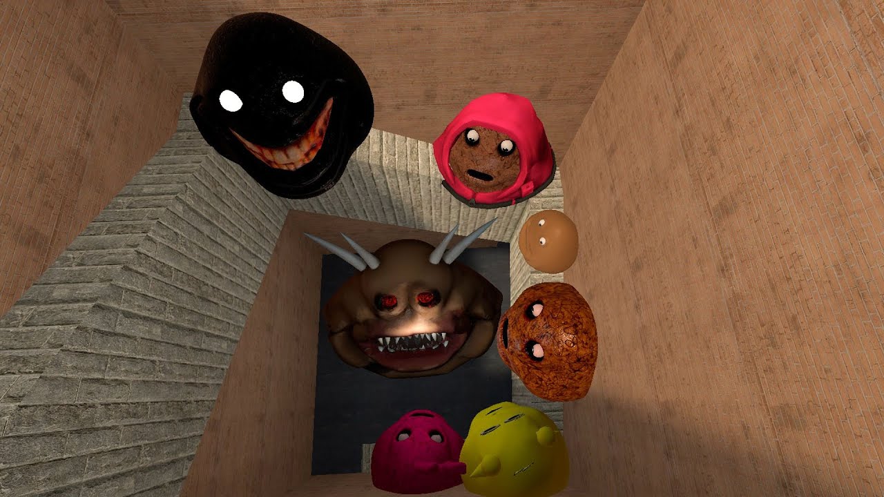 🏨SPARTAN KICKING POU BOU FAMILY FROM BOU'S REVENGE Of POU and SCARY PINK POU in BIG MAZE Gmod