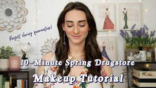 10-MINUTE SPRING DRUGSTORE MAKEUP TUTORIAL || Classic pink look - perfect for quarantine!