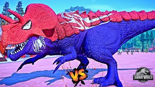 One Spiderman T-Rex vs Other Big Colorful Dinosaurs in Jurassic World! I-Rex vs T-Rex Dino Fight! by DINO HUNTER 3,310 views 5 months ago 8 minutes, 18 seconds