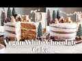 Vegan White Chocolate Cake | How to decorate a Christmas Cake