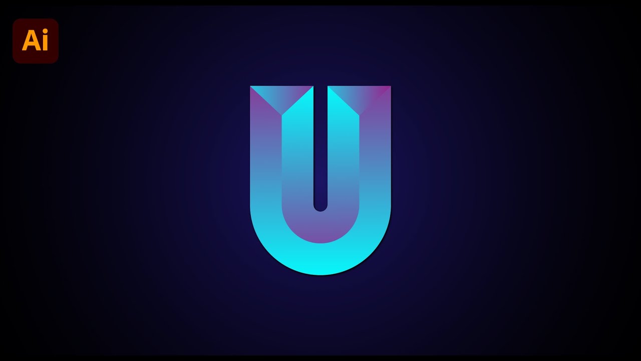 Letter U 3D Logo Design | 3D Letter Logo | Adobe Illustrator Tutorial ...