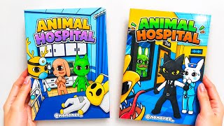 [🏥Paper diy🏥] ANIMAL HOSPITAL PAPER PLAY GAME BOOK | ROBLOX GAME | asmr