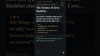Day 46 Pt 3/10: The Syntax of Java HashSet #Shorts