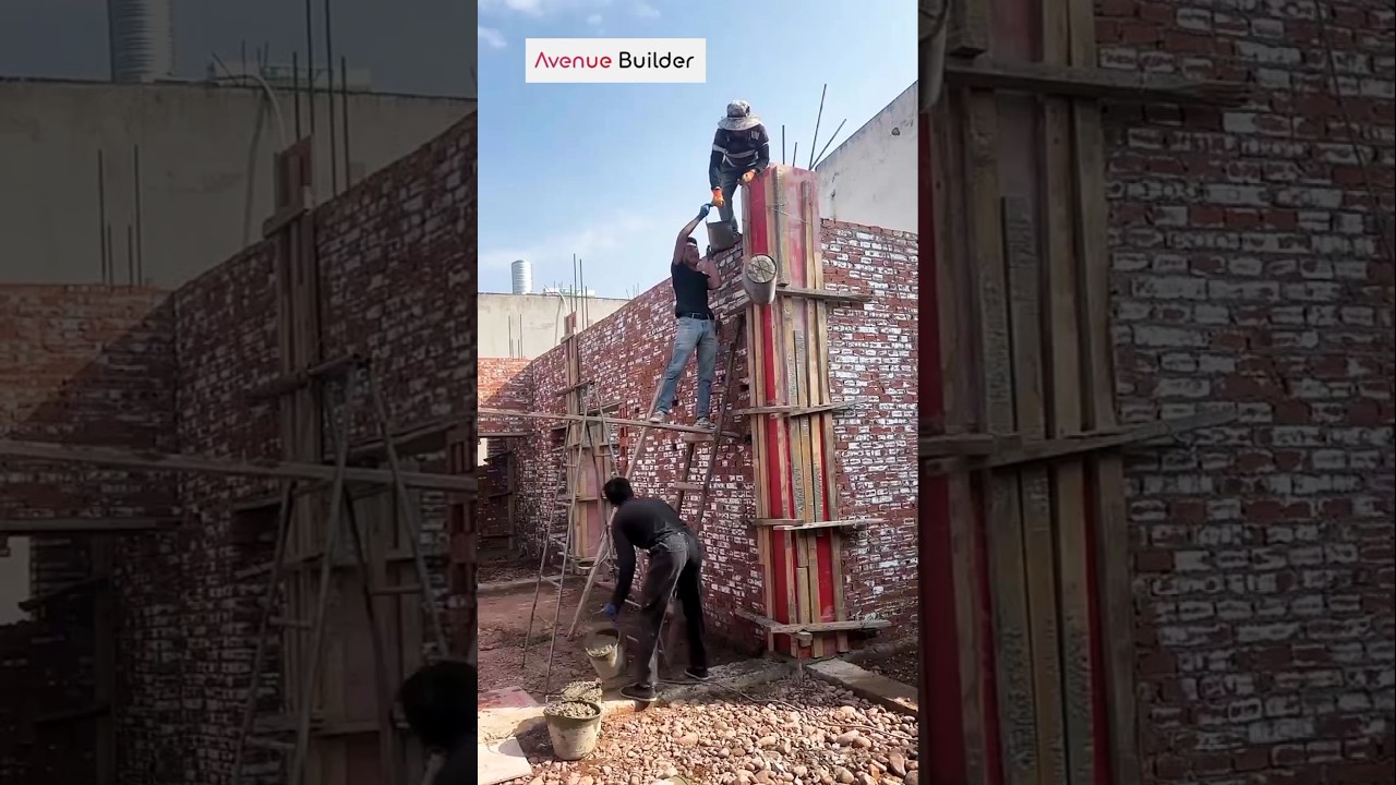 Column Concrete pouring and Team work | 