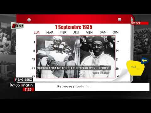 1 DAY IN SENEGAL | SEPTEMBER 7, 195: Cheikh Anta MBACKÉ? The return from forced exile - September...