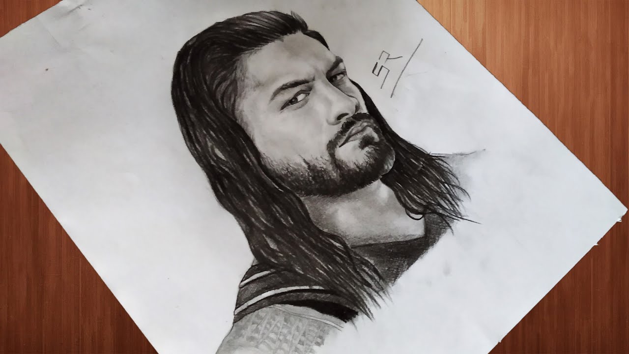 Learn How to Draw Roman Reigns Wrestlers Step by Step  Drawing Tutorials