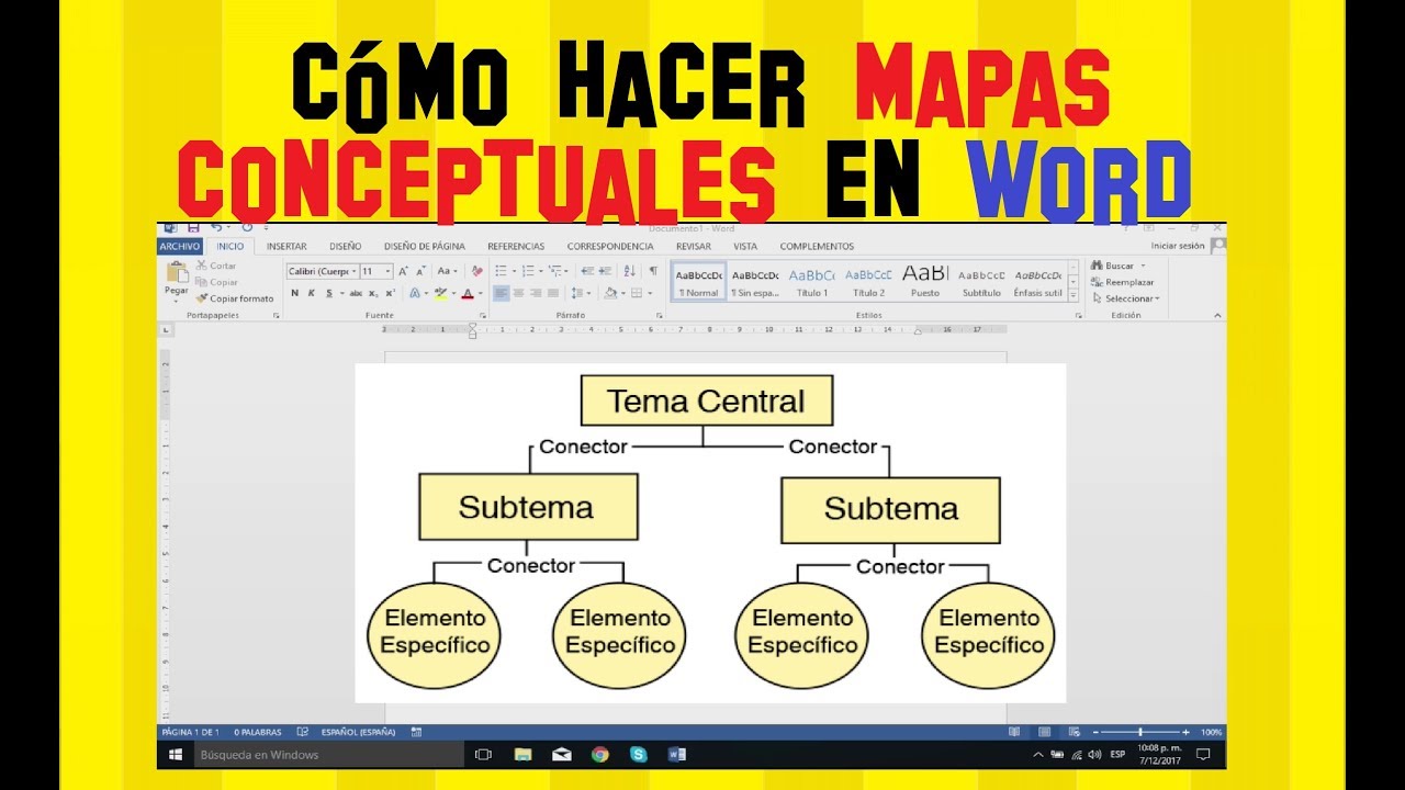 Hacer mapa conceptual en word