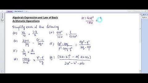 Form 2 Chapter 2 Factorisation and Algebraic Fractions(Simplification)