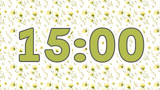 🌼 15 Minute Timer With Relaxing Lofi Music, Alarm & Soft Yellow Wildflowers | 4K Countdown screenshot 3
