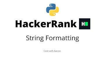 String Formatting  || HackerRank Solution