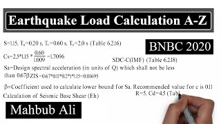 Earthquake Load Calculation A to Z #BNBC_2020
